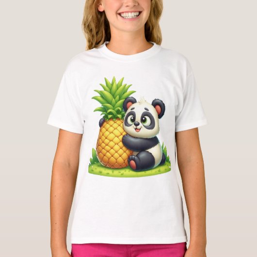 T-shirt Ananas Panda love (Devant)