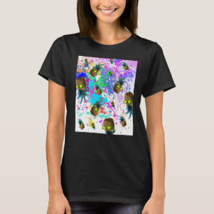 T-shirt Ananas Punk Mohawk avec peinture à l'encre 1