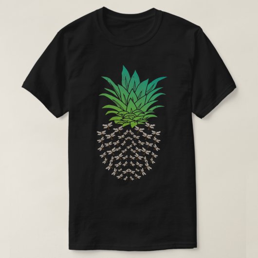 T-shirt Ananas rétro de libellule (Design devant)
