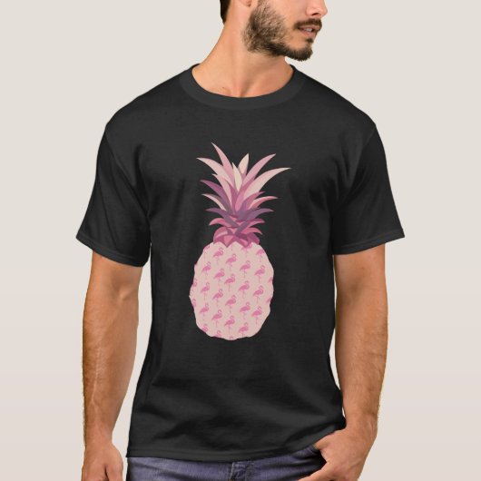 T-shirt Ananas rose Flamant rose (Devant)