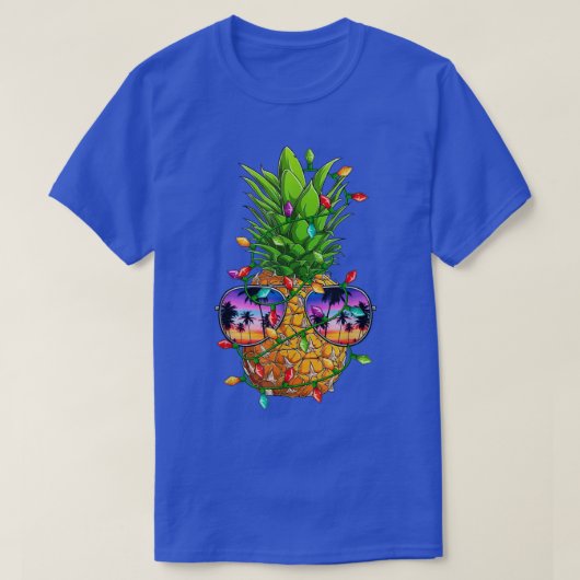 T-shirt Ananas sapin de Noël Aloha Hawaii Plages Noël (Design devant)