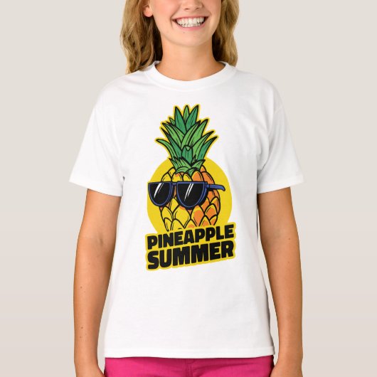 T-shirt Ananas soleil : Vibes d'été avec lunettes de solei (Devant)