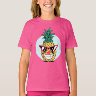 T-shirt Ananas souriant portant des lunettes de soleil et