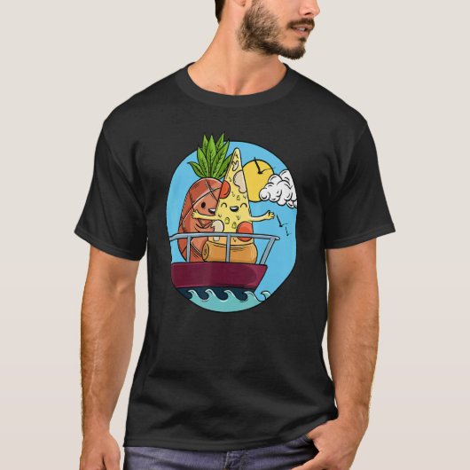 T-shirt Ananas sur la pizza Aliment interdit de la Saint V (Devant)