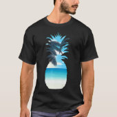 T-shirt Ananas Sur Une Plage Cool Fruit tropical Poche (Devant)