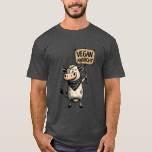 T-shirt Anarchie végane – Vache rebelle en protestation