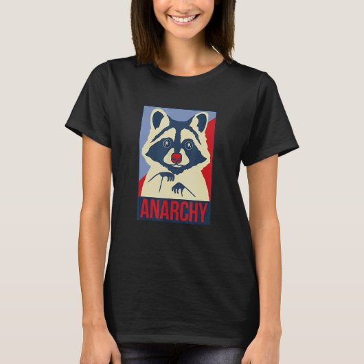 T-shirt Anarchy Trash Panda Raccoon Design animal (Devant)