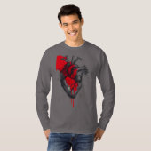 T-shirt Anatomical Heart Trash Polka Art Long Sleeve (Devant entier)
