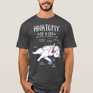 T-shirt Anatomie amusante Chat Kitty Kitten Lover Cadeau