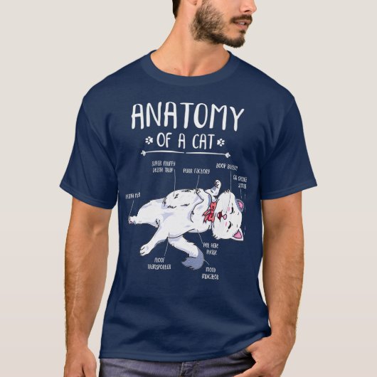 T-shirt Anatomie amusante Chat Kitty Kitten Lover Cadeau (Devant)