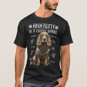 T-shirt Anatomie amusante Cocker Spaniel Chien Cocker Span (Devant)