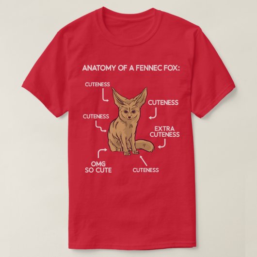T-shirt Anatomie Cute Fennec Fo (Design devant)