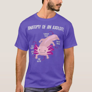 T-shirt Anatomie De Axolotl Pour Enfants Aquarium Animaux
