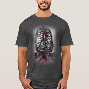 T-shirt Anatomie de cage vide Oiseau Cœur Art surréaliste 