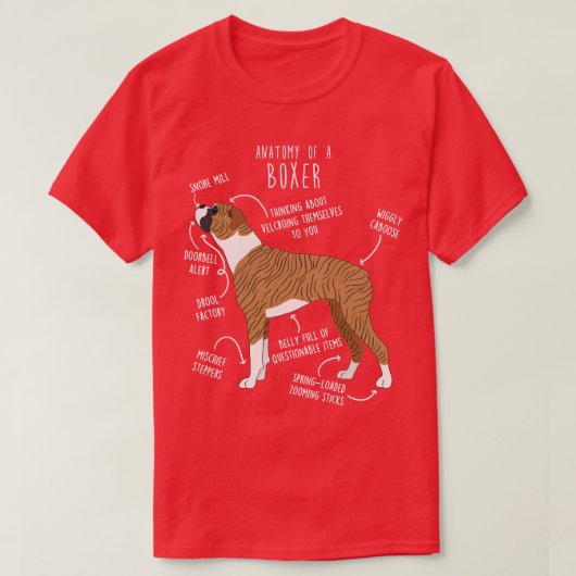 T-shirt Anatomie de la broche de chien 1 (Design devant)