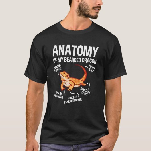 T-shirt Anatomie De Mon Lizard Reptile De Dragon À Portes (Devant)