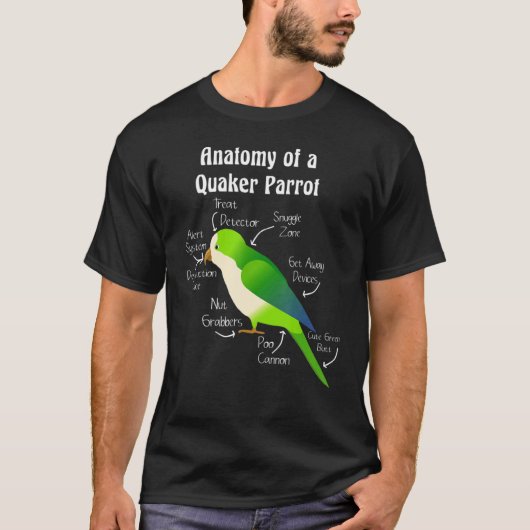 T-shirt Anatomie de Quaker Parrot Monk Parakeet Classic (Devant)
