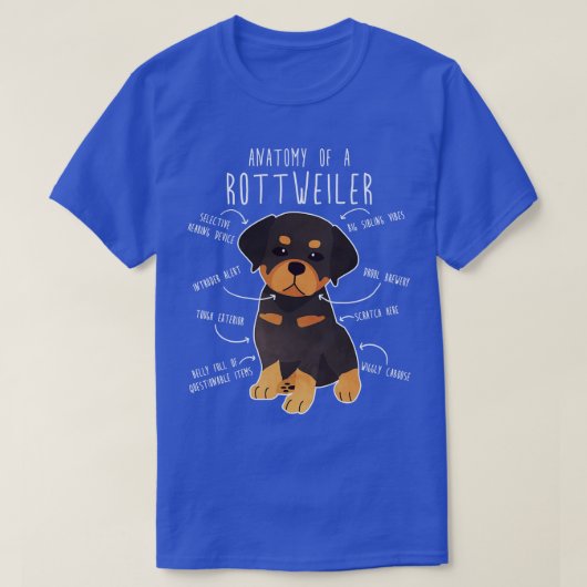 T-shirt Anatomie de Rottweiler 1 (Design devant)
