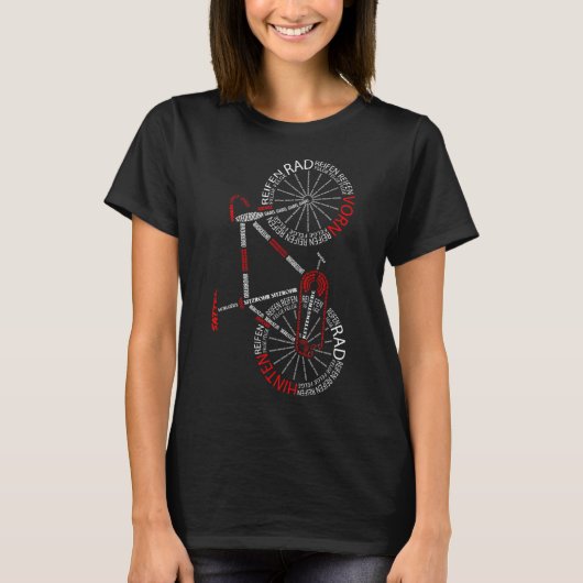 T-shirt Anatomie de vélo de route Composants de vélo allem (Devant)