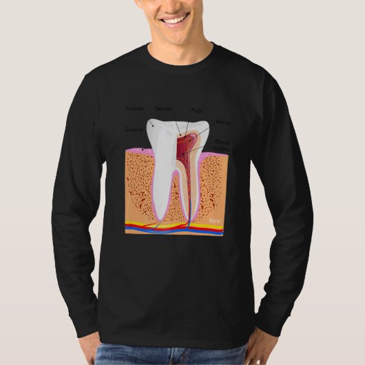 T-shirt Anatomie Dentaire Pour Dentin Dentin Enamel Ging (Devant)
