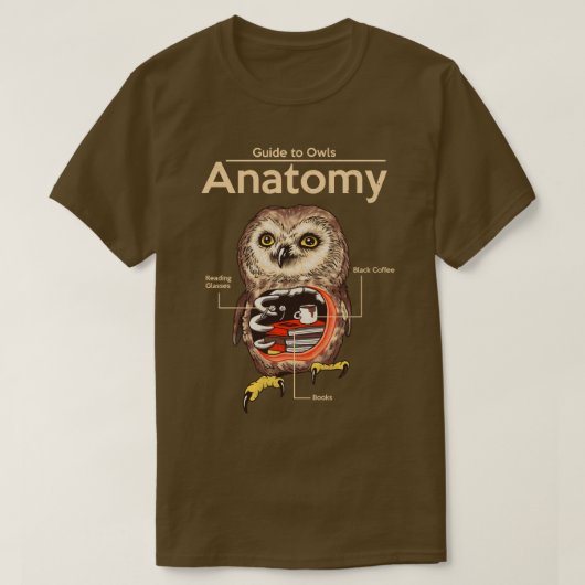 T-shirt Anatomie des hiboux (Design devant)