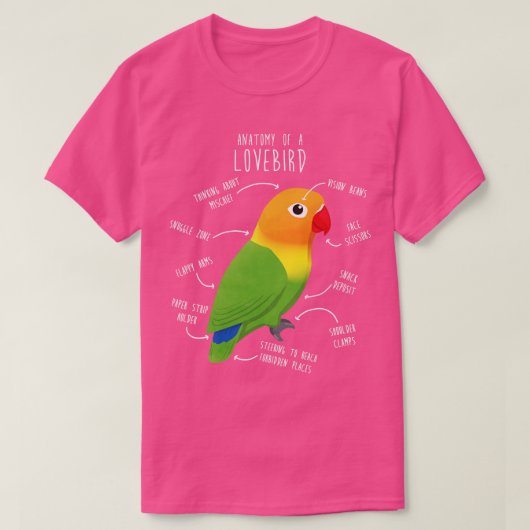 T-shirt Anatomie des perroquets Fischers Lovebird (Design devant)