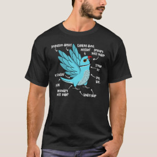 T-shirt Anatomie des perroquets I Blue Indian Ringneck