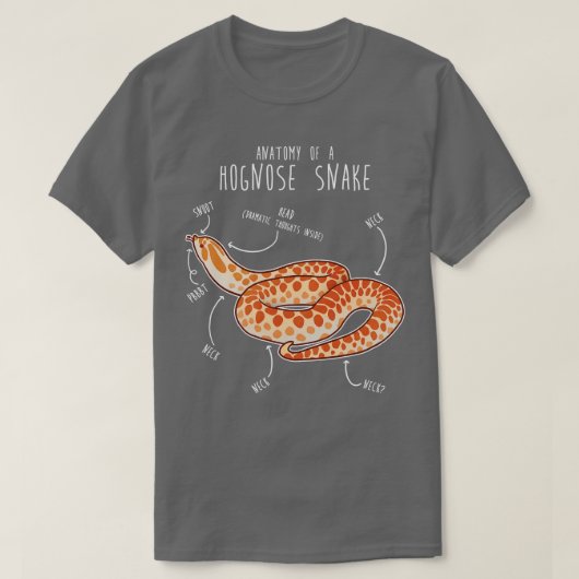 T-shirt Anatomie des serpents d'Albino Hognose (Design devant)