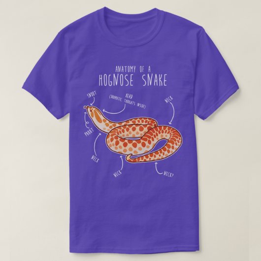 T-shirt Anatomie des serpents d'Albino Hognose (Design devant)