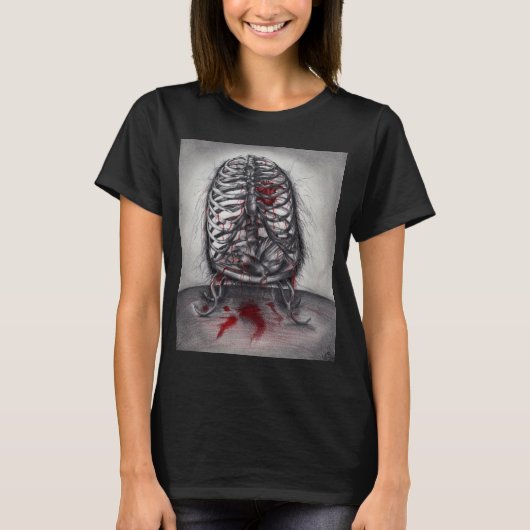 T-shirt Anatomie d'horreur gothique originale Cage vide (Devant)