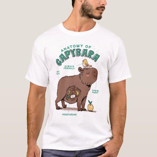 T-shirt Anatomie drôle de capybara  (Devant)