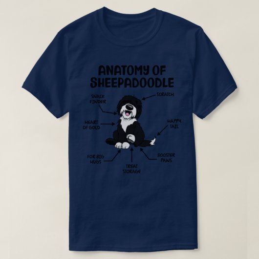 T-shirt Anatomie Drôle De Sheepadle Graphique Drôle Sheepa (Design devant)