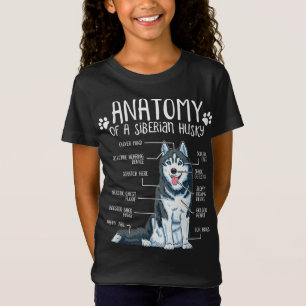 T-Shirt Anatomie drôle Sibérie Husky Amoureux des chiens