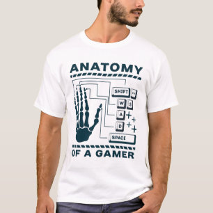 T-shirt Anatomie drôle WASD d'une main de squelette de jou
