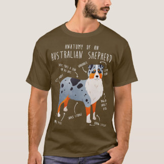 T-shirt Anatomie du berger australien australien australie