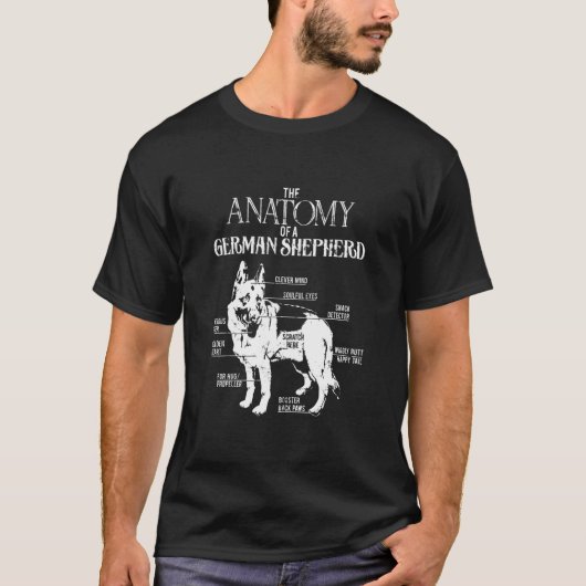 T-shirt Anatomie du chien berger allemand 561 (Devant)