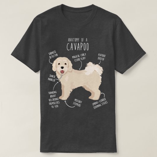 T-shirt Anatomie du chien Cavapoo 1 (Design devant)