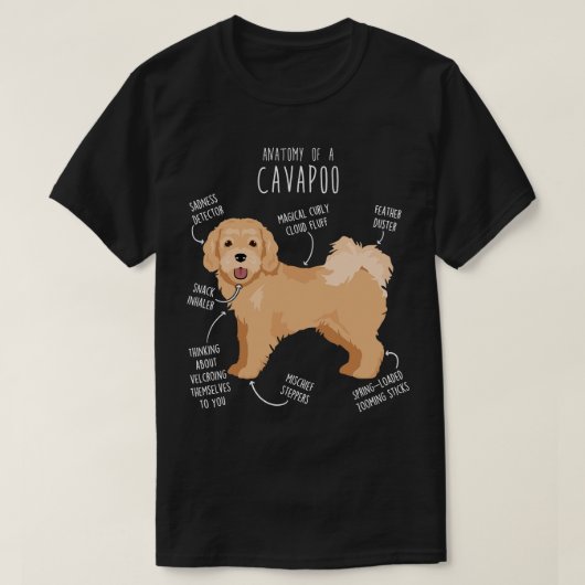 T-shirt Anatomie du chien Cavapoo 6 (Design devant)