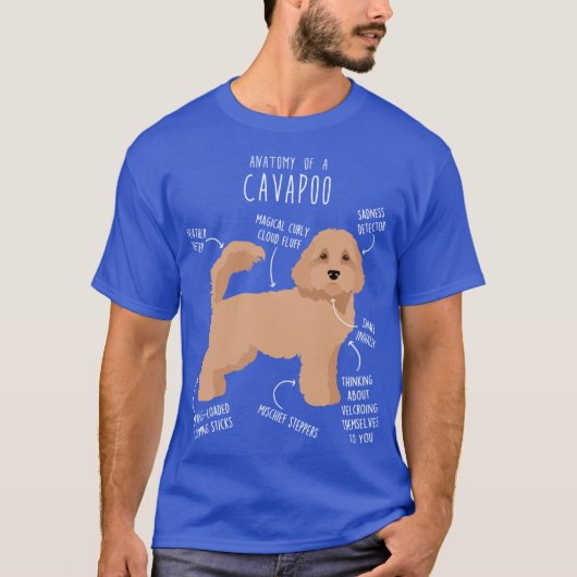 T-shirt Anatomie du chien Cavapoo rétro (Devant)