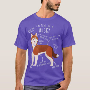 T-shirt Anatomie du chien roumain Husky de Sibérie