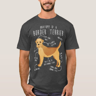 T-shirt Anatomie du chien roux de Terrier frontalier 1