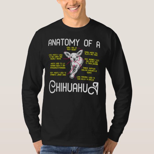 T-shirt Anatomie Du Chihuahua Chihuahua Chiot Chiot Chiot  (Devant)