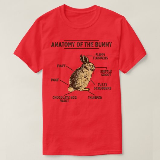 T-shirt Anatomie Du Lapin Lapin Amant De Pâques (Design devant)