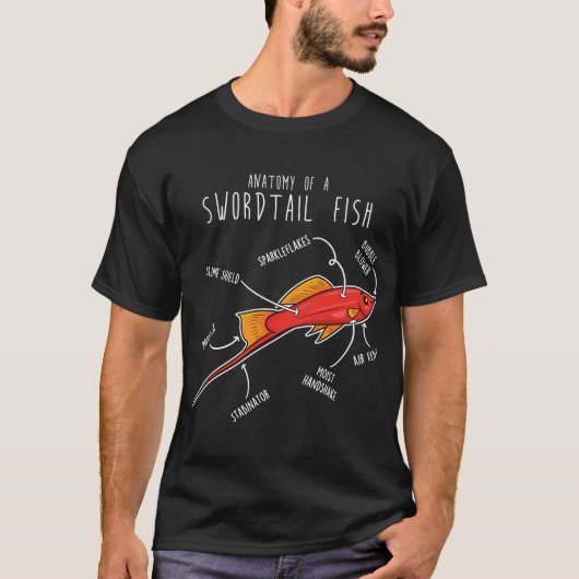 T-shirt Anatomie du poisson porte-épée (Devant)
