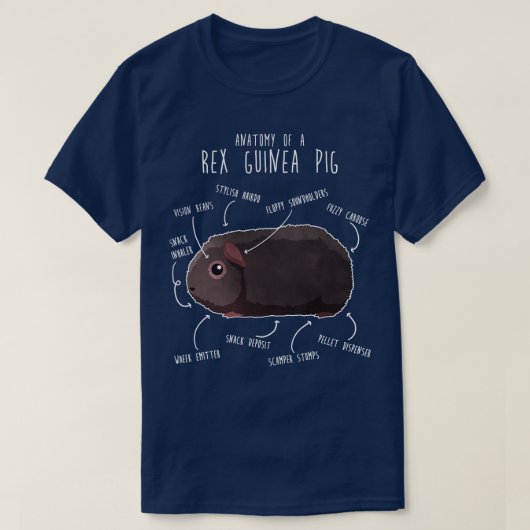 T-shirt Anatomie du porc Rex Guinea (Design devant)