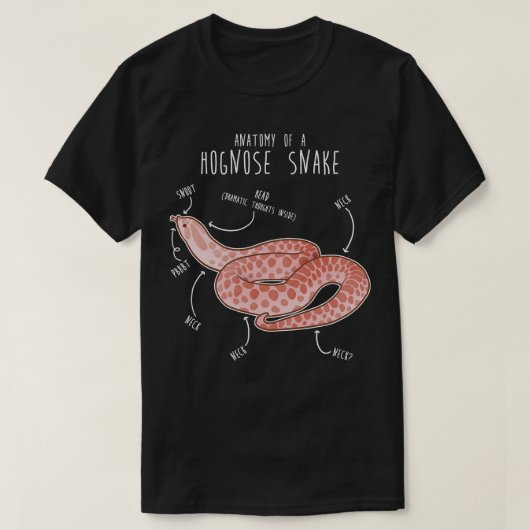 T-shirt Anatomie du serpent rose Pastel Hognose (Design devant)