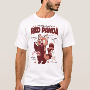 T-shirt Anatomie d'un Amoureux des animaux de Panda rouge