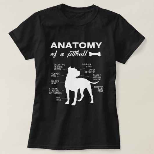 T-shirt Anatomie d'un Amoureux des chiens Pitbull Pit Bull (Design devant)