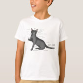 T-shirt Anatomie d'un chat (Devant)