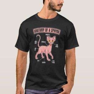 T-shirt Anatomie d'un chat Sphynx Sphinx mignon